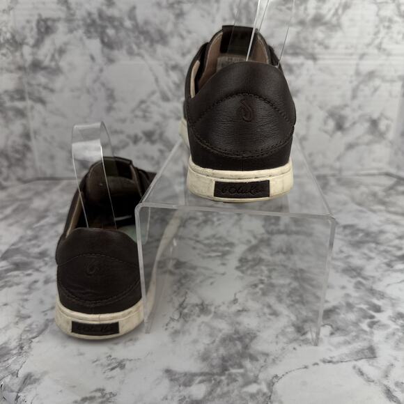 Olukai Women's Pehuea Li Ili Brown Leather Convertible Sneaker Size US8 / EU38 - Picture 5 of 10